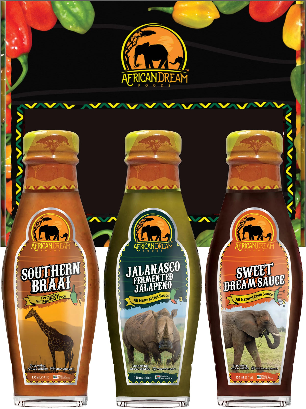 Mildest Hot Sauce Gift Pack, 5 fl oz Bottles, 3PK A307813