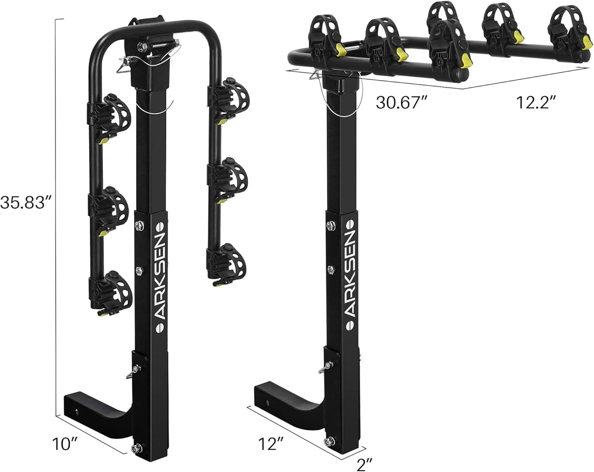 3 Bike Rack, Heavy Duty Rear Hitch Mount Bicycle Carrier with 2 Receiver P861