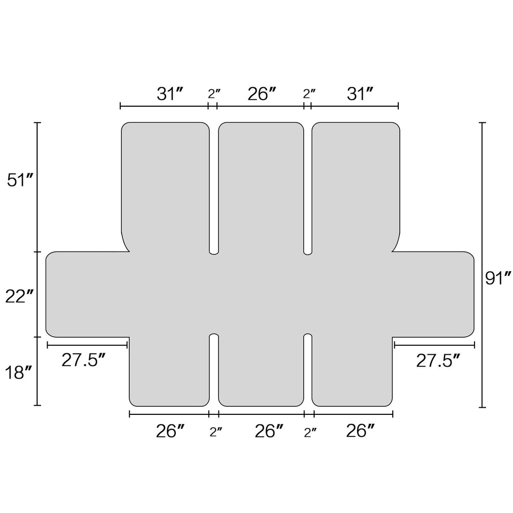 White Seamed Waterproof One-Piece Sofa Cover for 3 Seaters H7074