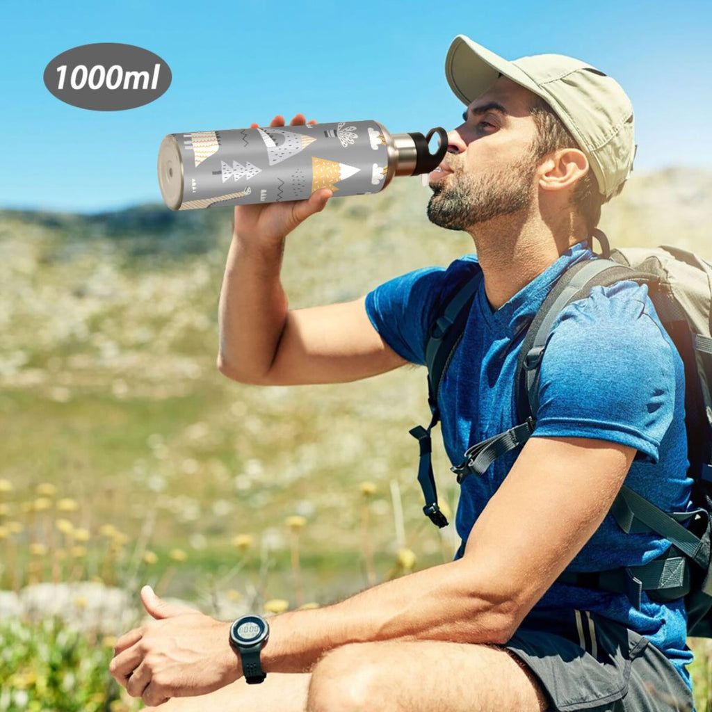 Stainless Steel Insulated Thermos Vacuum Flask Water Bottle with Straw Lid S509907