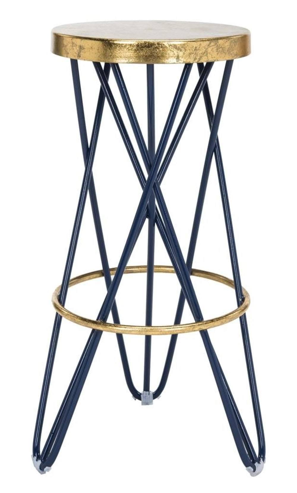 White Gold Leaf Bar Stool Y281