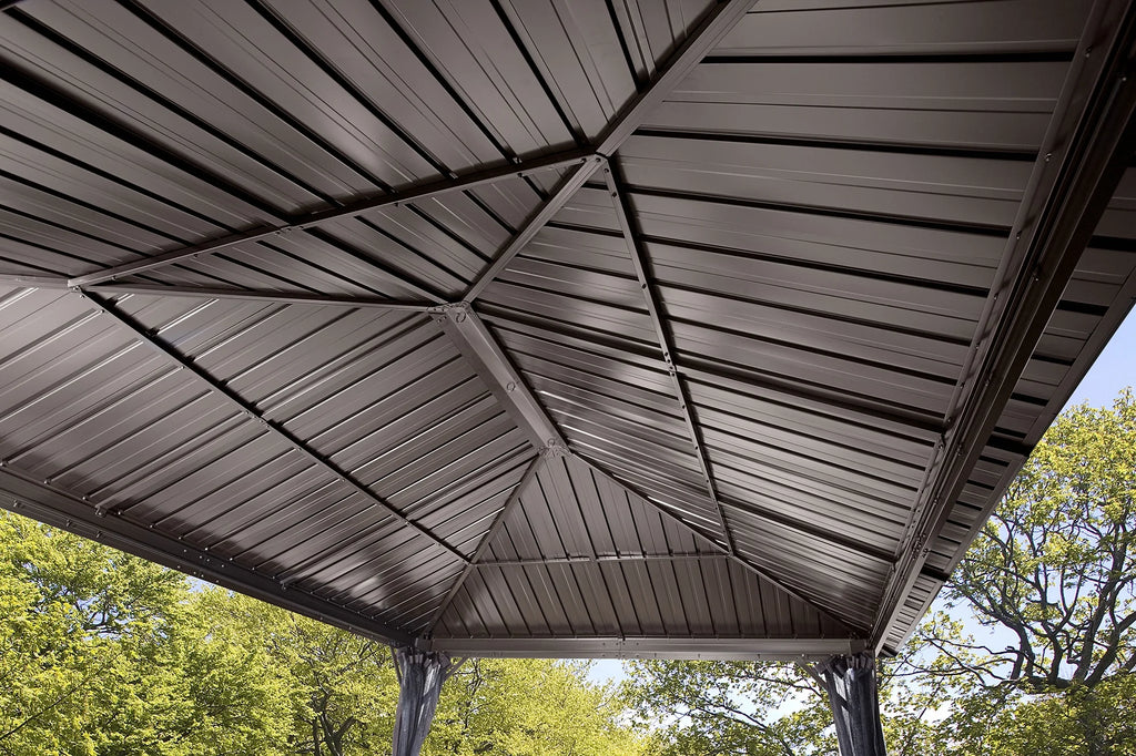 Galvanised Steel Gazebo with Mosquito Netting R886654