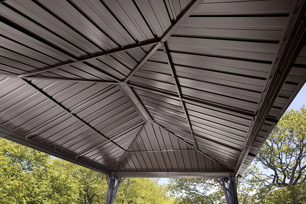 Galvanised Steel Gazebo with Mosquito Netting R886654