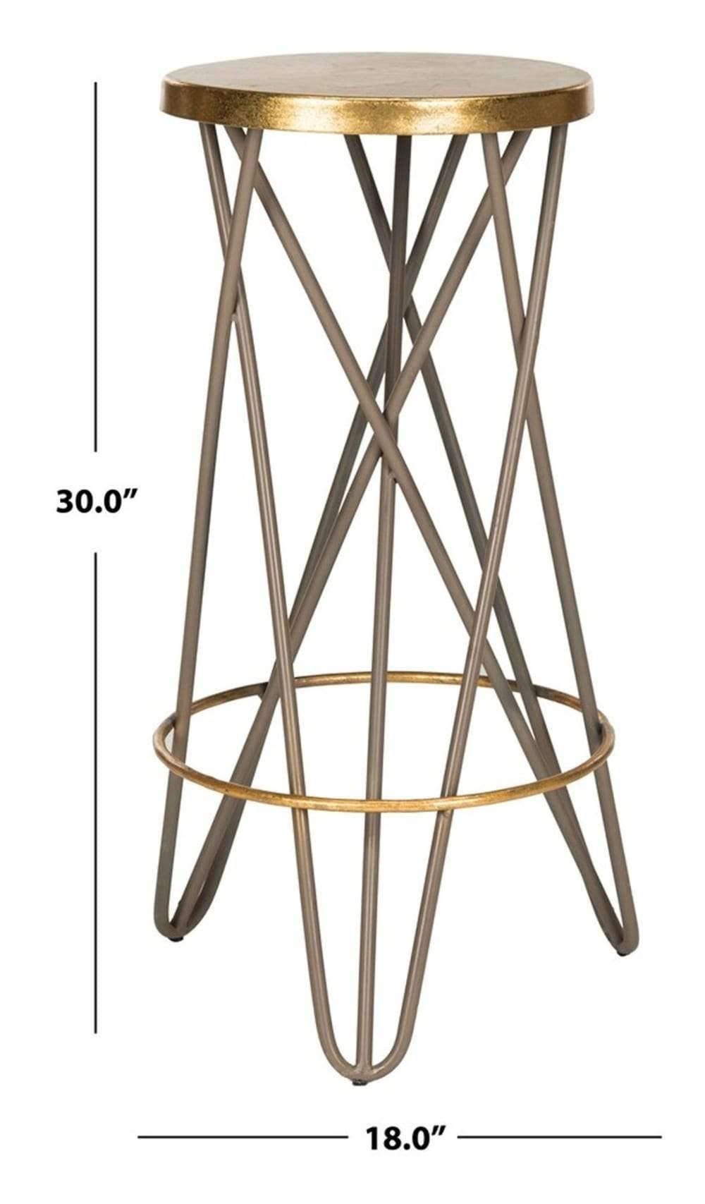 White Gold Leaf Bar Stool Y281