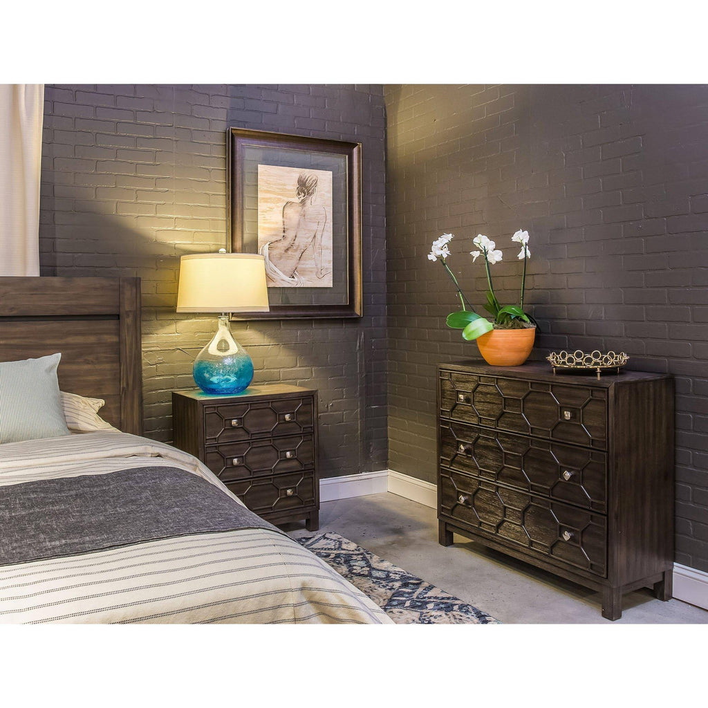 Grey Brown Acacia Veneer Chest D458