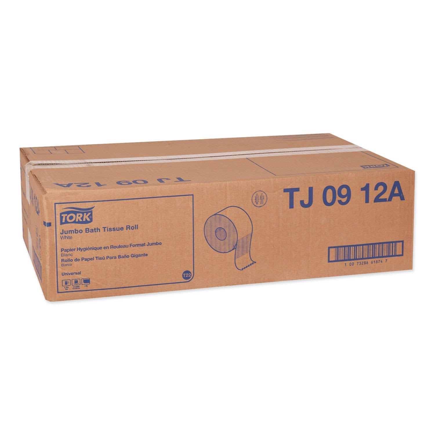 Jumbo Bath Tissue, 1-Ply, White, 2,000 ft, 12 Roll Z4208