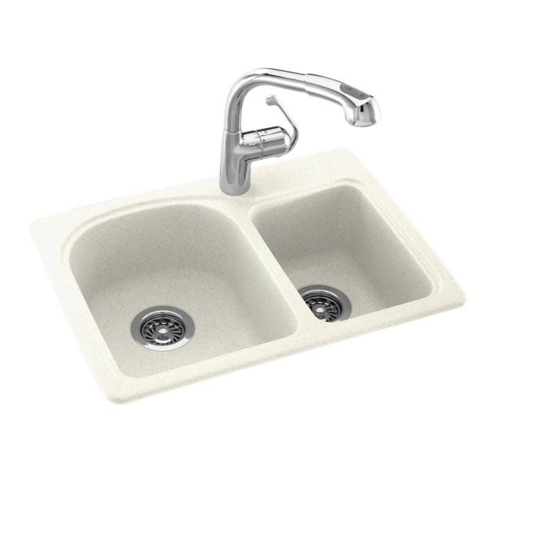 Solid Surface Double Basin Drop-in Kitchen Sink N46732
