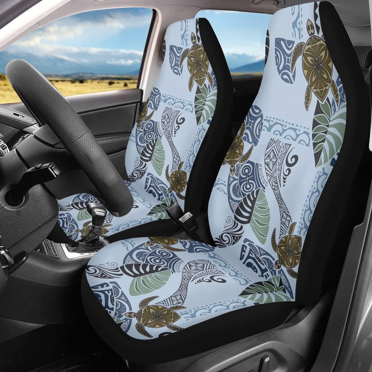 Leopard Print Car Seat Covers, Pack of 2 H62799