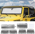 Windshield Sun Shade Sun Visor for Jeep Wrangler TJ, 6PCs Pack of 2 X78003