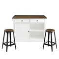 White Kitchen Island with 2 Stools K91596