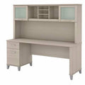 Sand Oak Desk with Hutch T37724