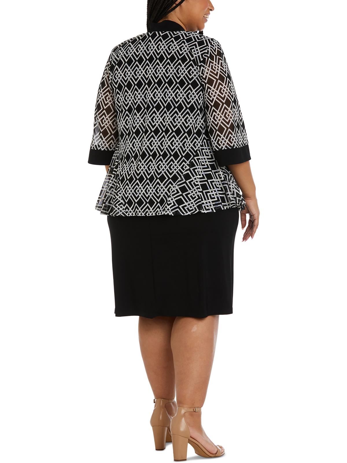 Plus Size Work Midi Shift Dress D919