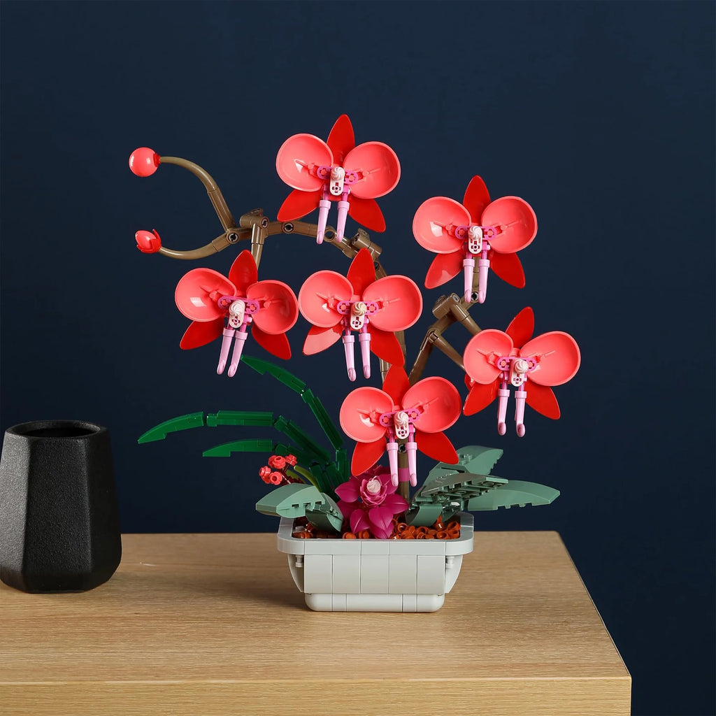 Red Orchid Bouquet Building Block Set S218