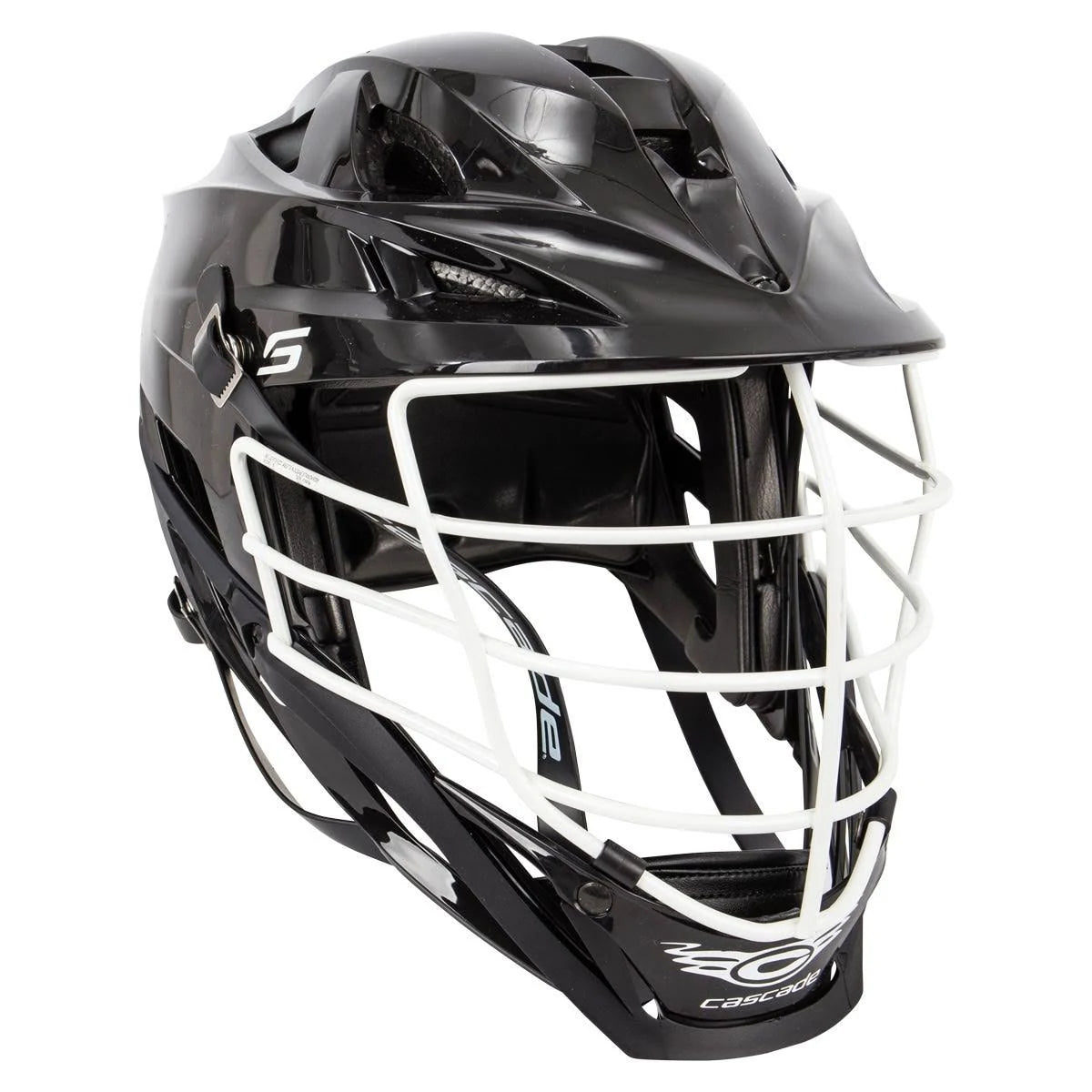 Black Lacrosse Helmet with Pearl White Cage O33822