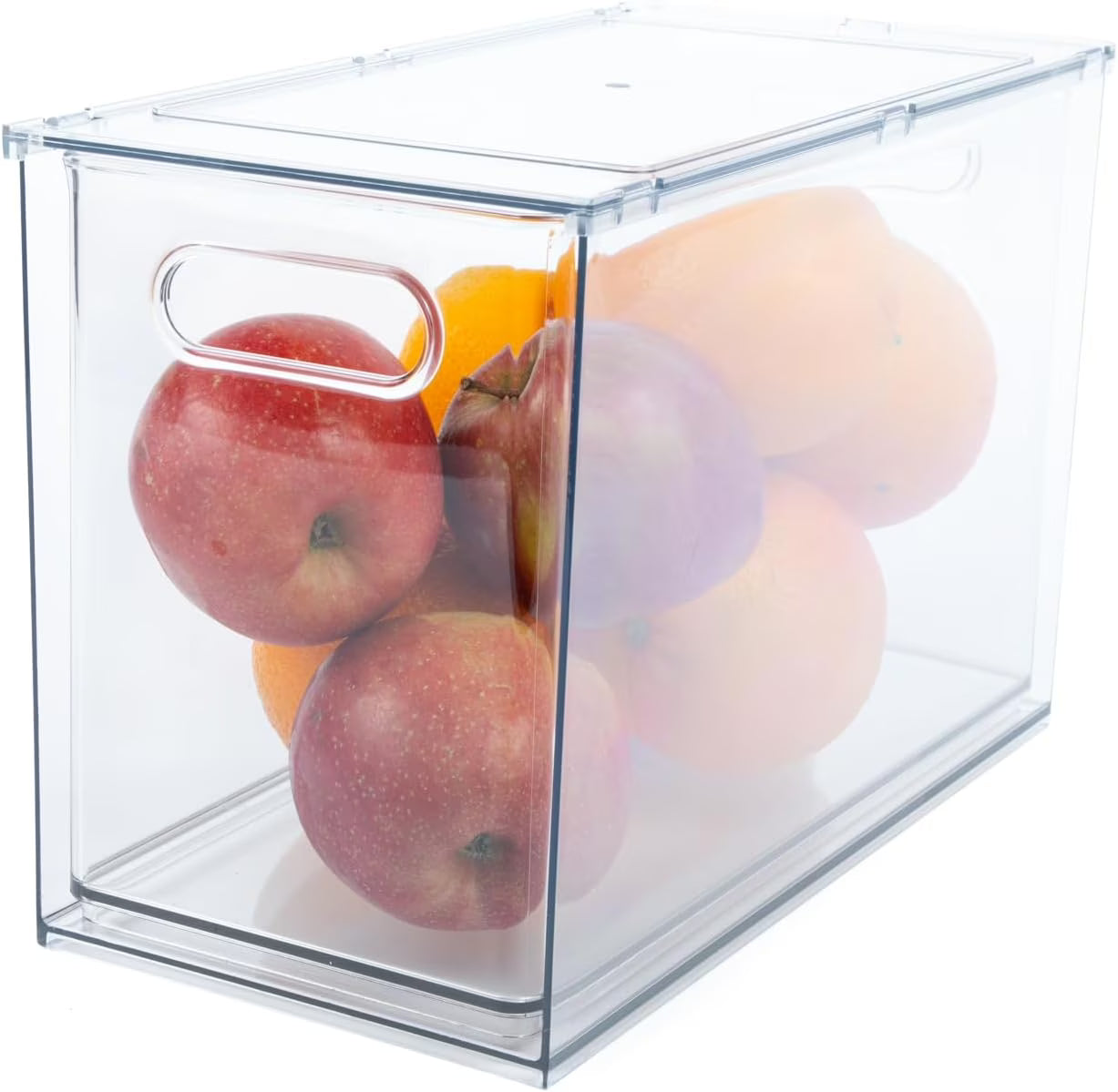 Clear Refrigerator Organizer Bins Stackable Plastic Storage Bins With Pull-Out Drawer E679