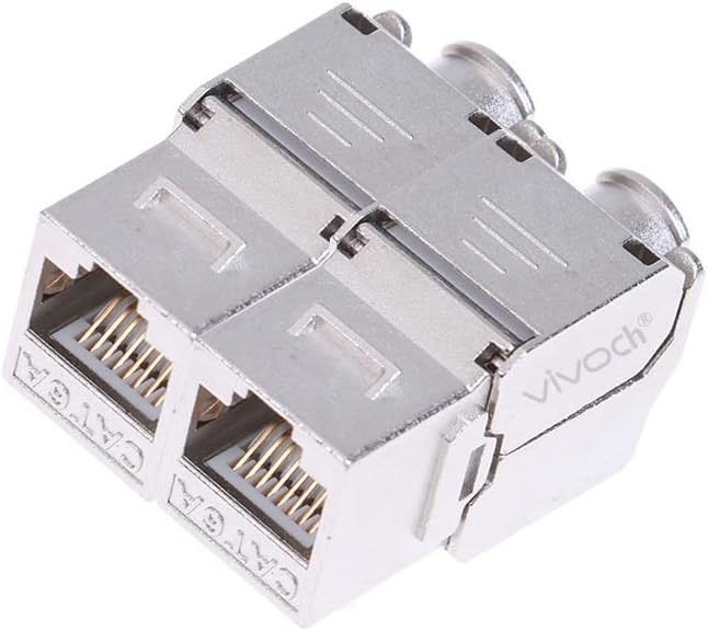 10 Pcs Cat6A RJ45 STP Tool-Less Zinc Alloy Shielded Keystone Jack V37554