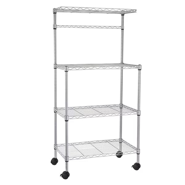 4 Layer Adjustable Kitchen Bakers Rack Shelf Storage Cart O8440