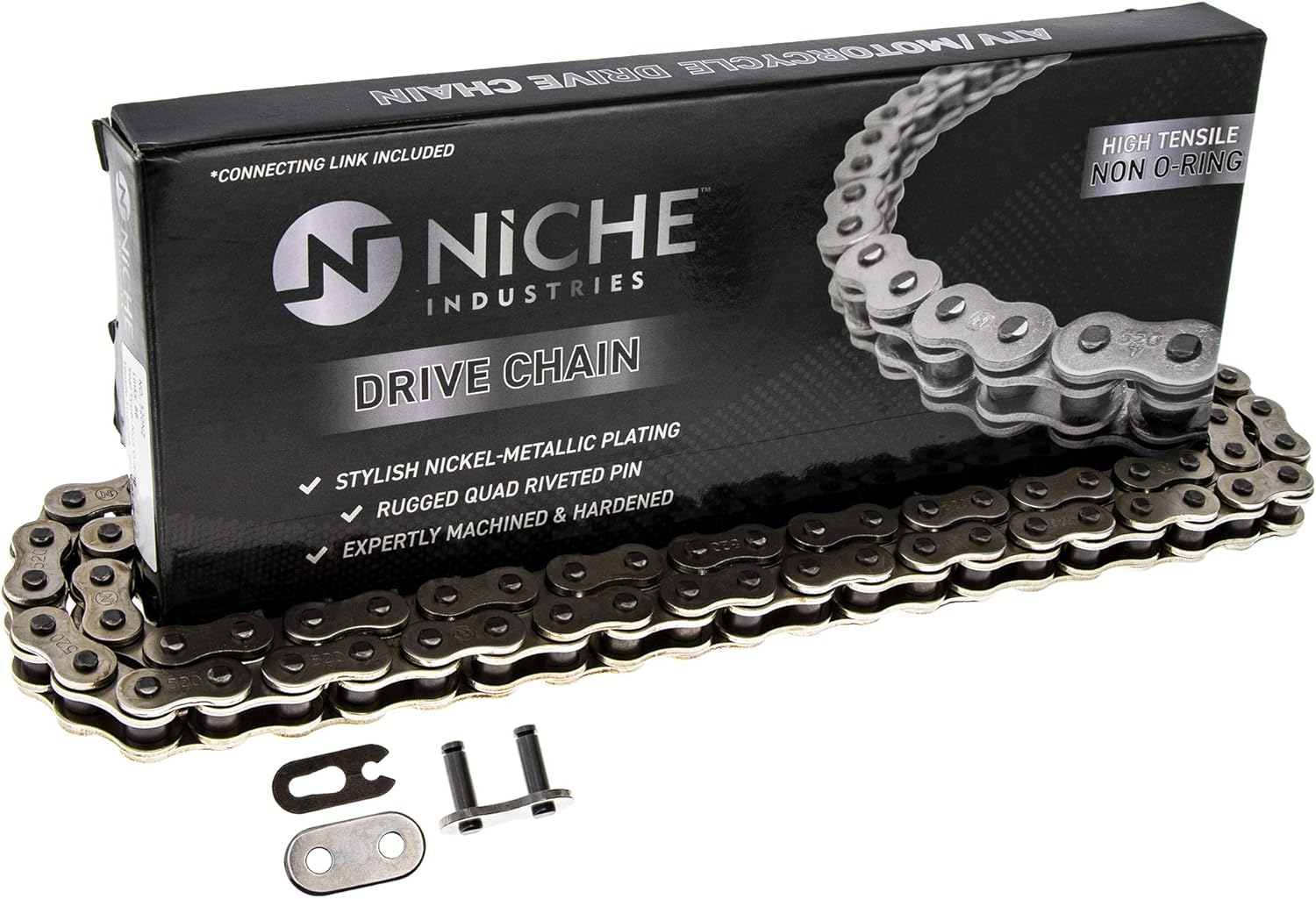 Drive Sprocket Chain Combo Front 13 Rear 48 Tooth 520NZ Standard 112 Links Pack of 2 Z89635