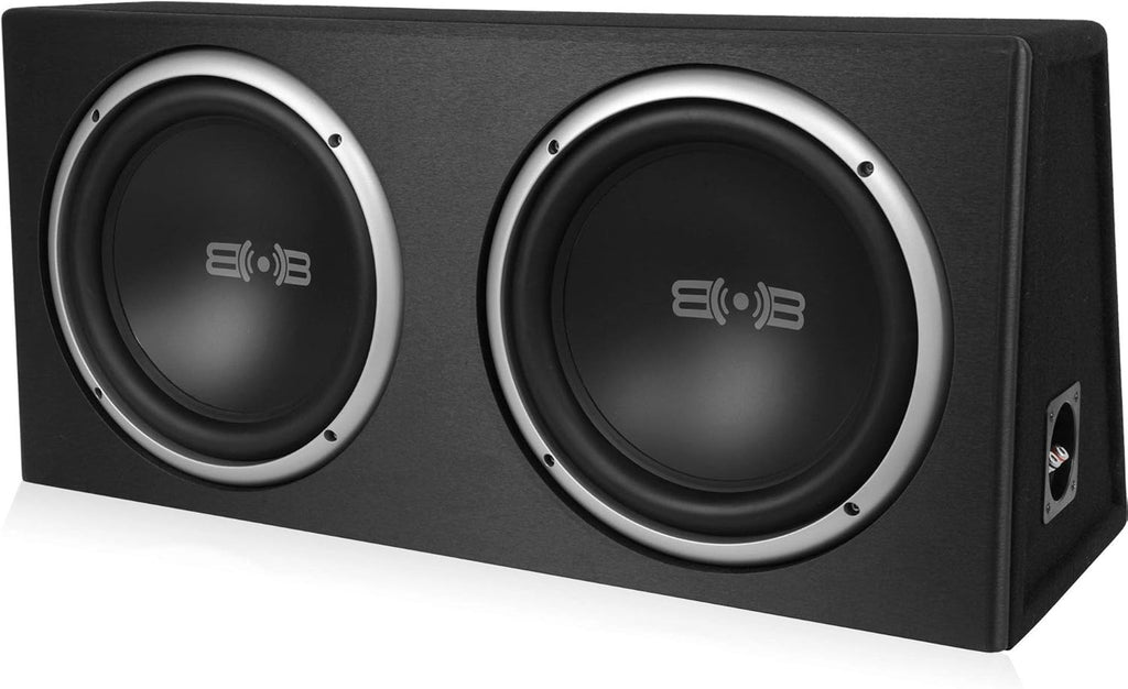 1000W Dual 10" Car Subwoofer with Ported Enclosure, Monoblock Amplifier, Wiring Kit and Remote Bass Knob C596