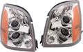 Headlight Assembly Compatible with 2004-2009 Cadillac SRX Halogen, Set of 2 C109