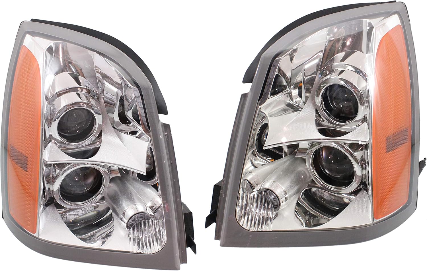 Headlight Assembly Compatible with 2004-2009 Cadillac SRX Halogen, Set of 2 C109