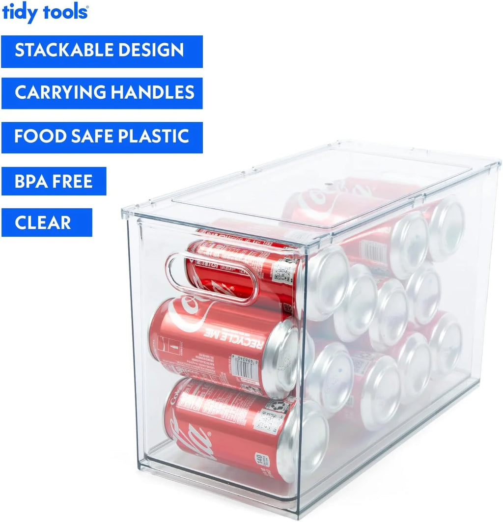 Clear Refrigerator Organizer Bins Stackable Plastic Storage Bins With Pull-Out Drawer E679