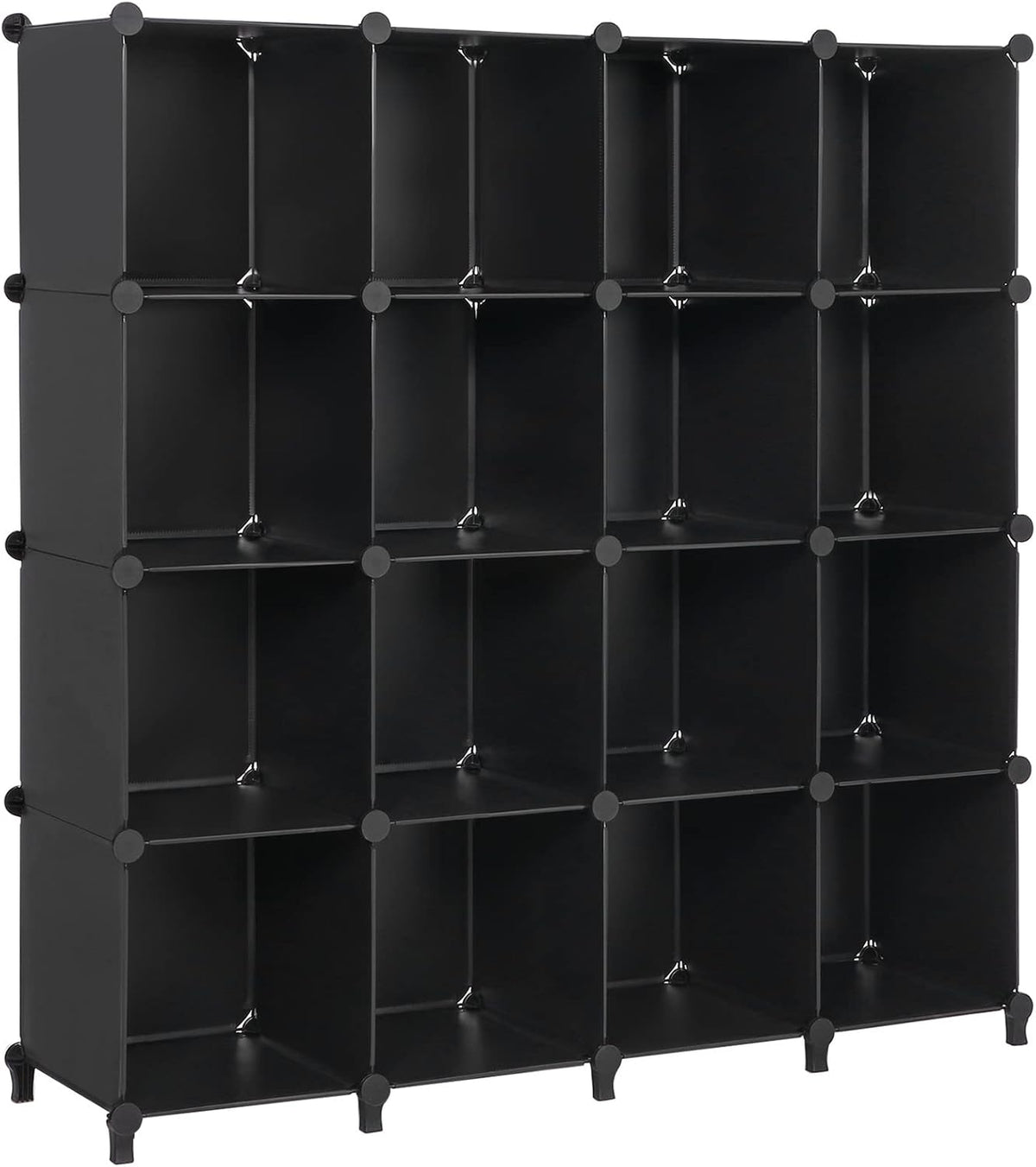 16-Cube Plastic Storage Cabinet Black Pack of 2 F9722