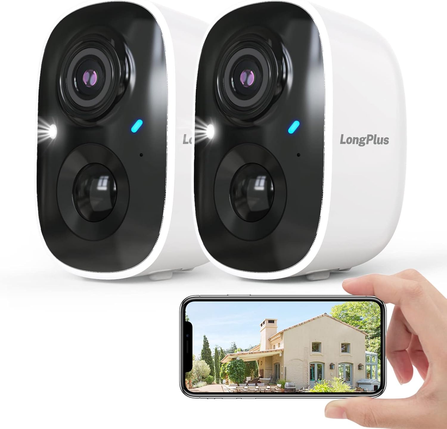 White Wireless Outdoor Security Camera with Night Vision M74326