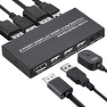 KVM Switch DisplayPort 2 Port, 4K@60Hz, 2 DP Cable and 2 USB Cable Included E912717