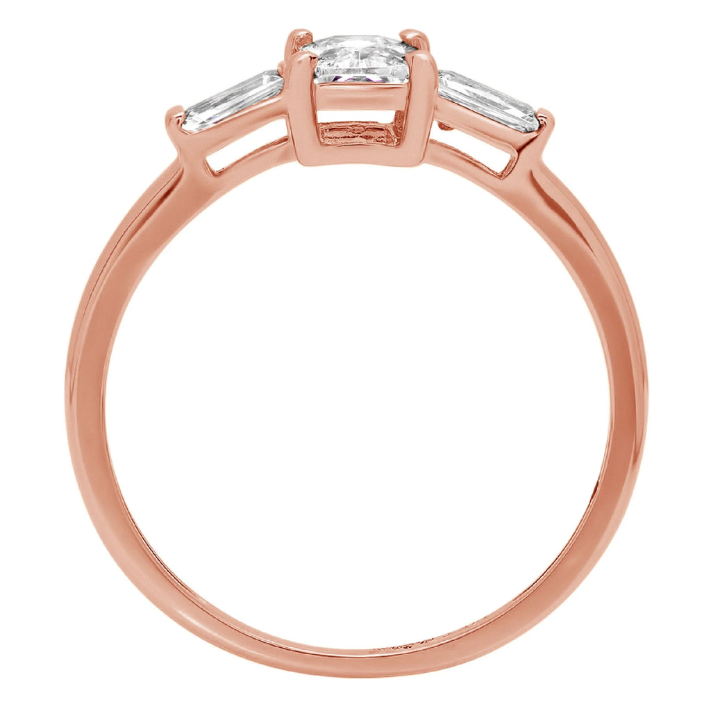 14K Rose Gold Three-Stone Diamond Engagement Ring E19213