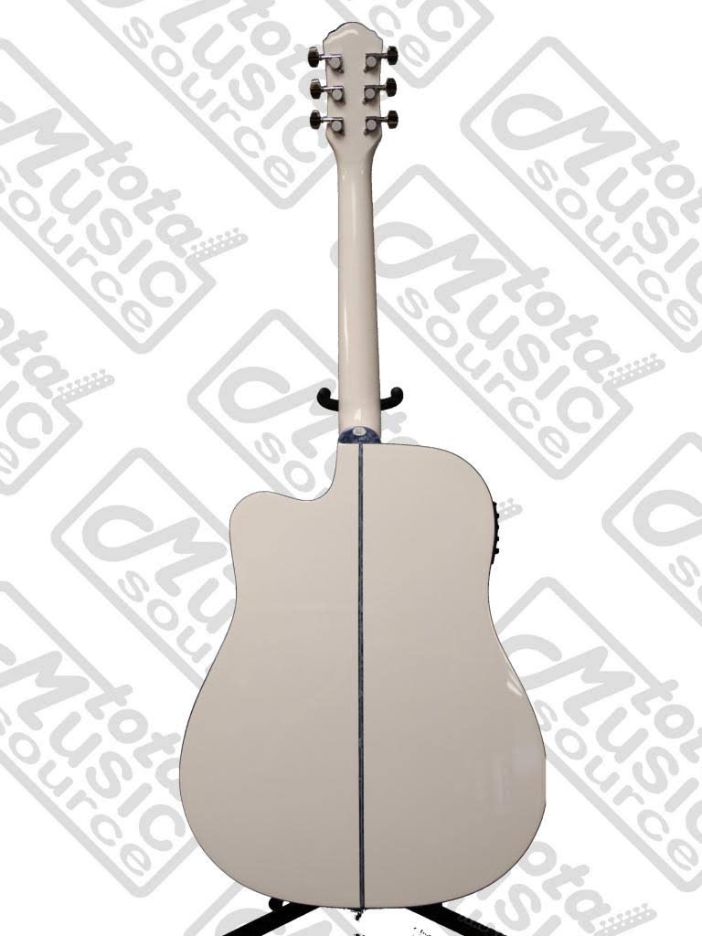 White Dreadnought Acoustic/Electric Guitar Y896891