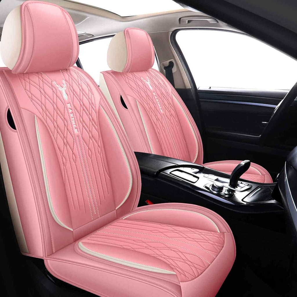 Red Leather Car Seat Covers 5 Seats Full Set Waterproof E3203
