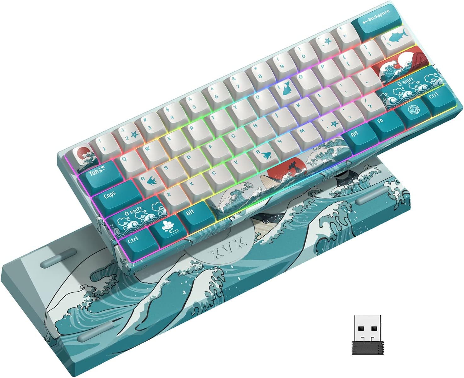 60% Wireless Mechanical Keyboard with RGB Backlit I982