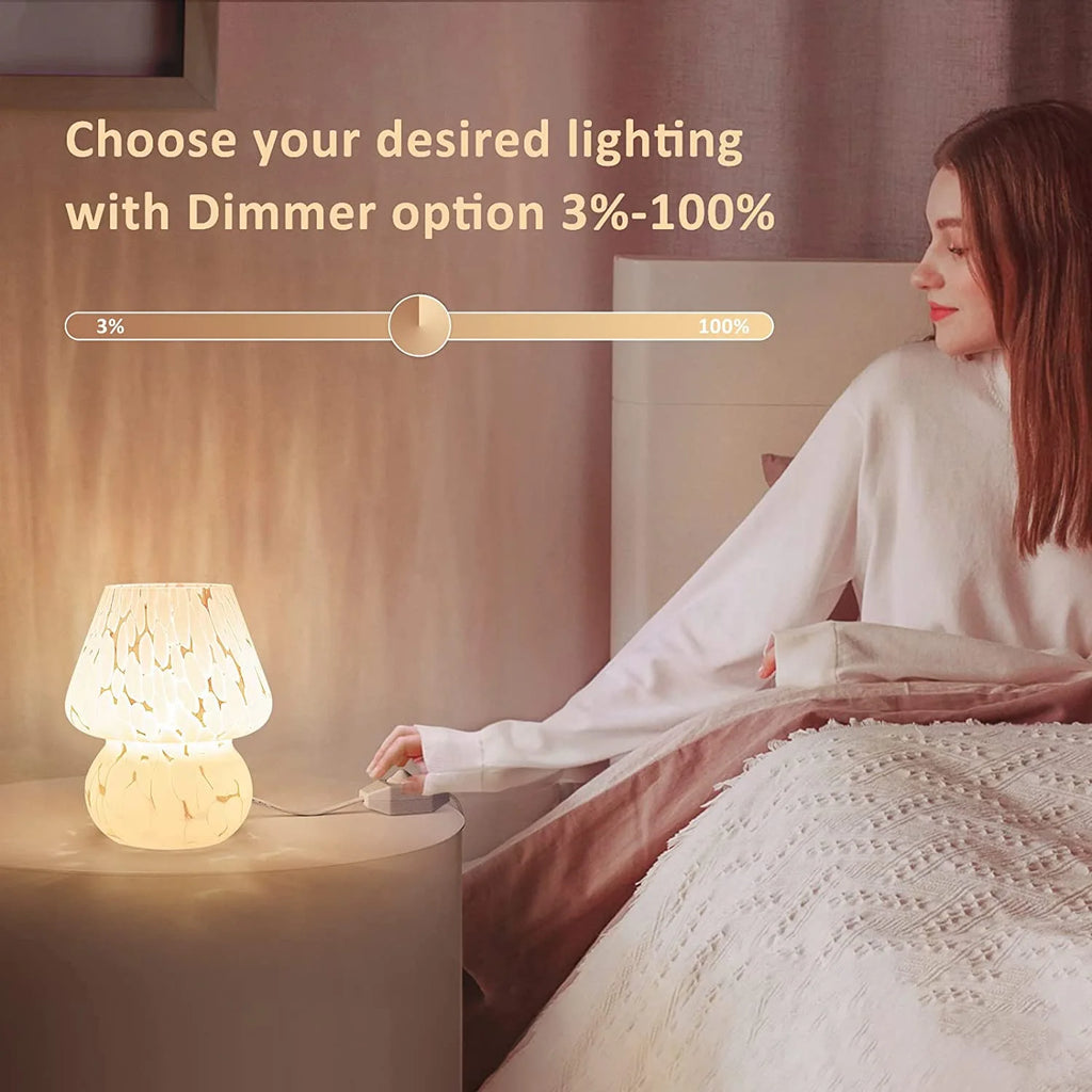 White Dimmable Glass Table Lamp Set of 2 L247920