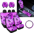 9 Pcs Car Seat Covers Set with Gear Shift Knob Handbrake Cover Headrest Covers Steering Wheel Cover J475