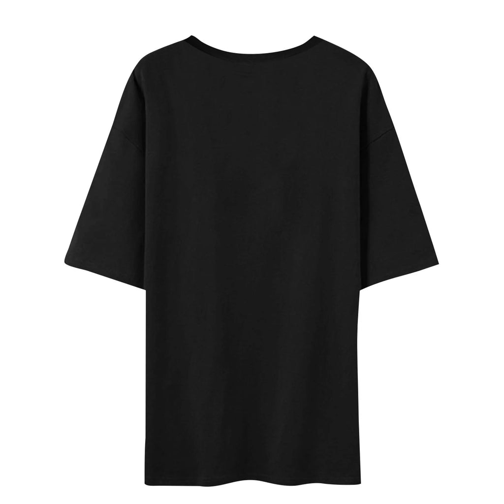Black XXL Printed Short Sleeve T-Shirt W4002
