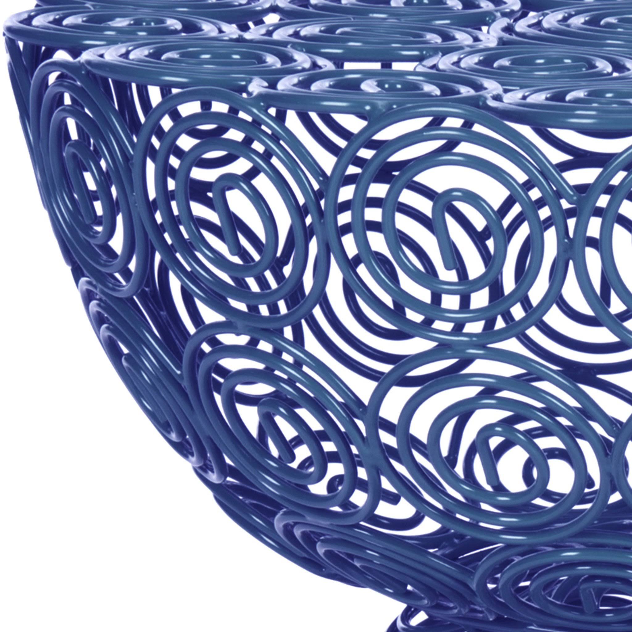 Dark Blue Iron Wire Stool K972783