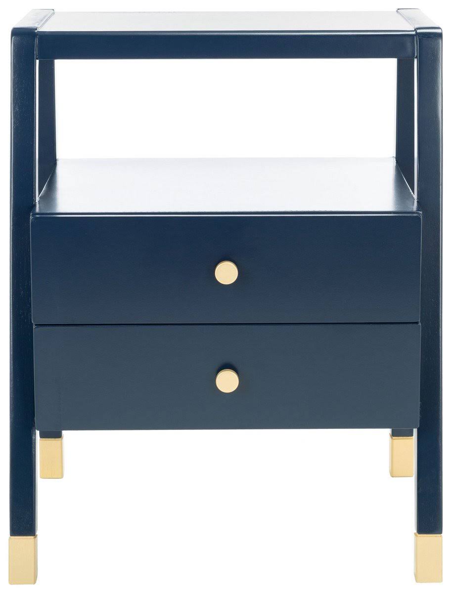 Navy Gold 2 Drawer Accent Table R89529