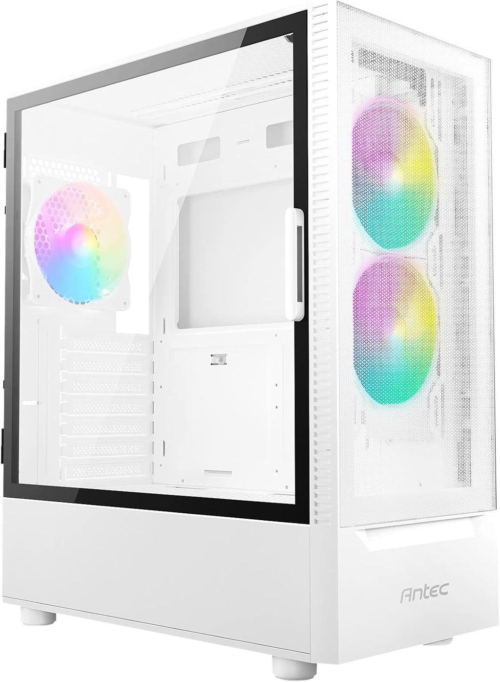 Black ATX Mid-Tower Case with Tempered Glass Side Panel and RGB Fans F272741