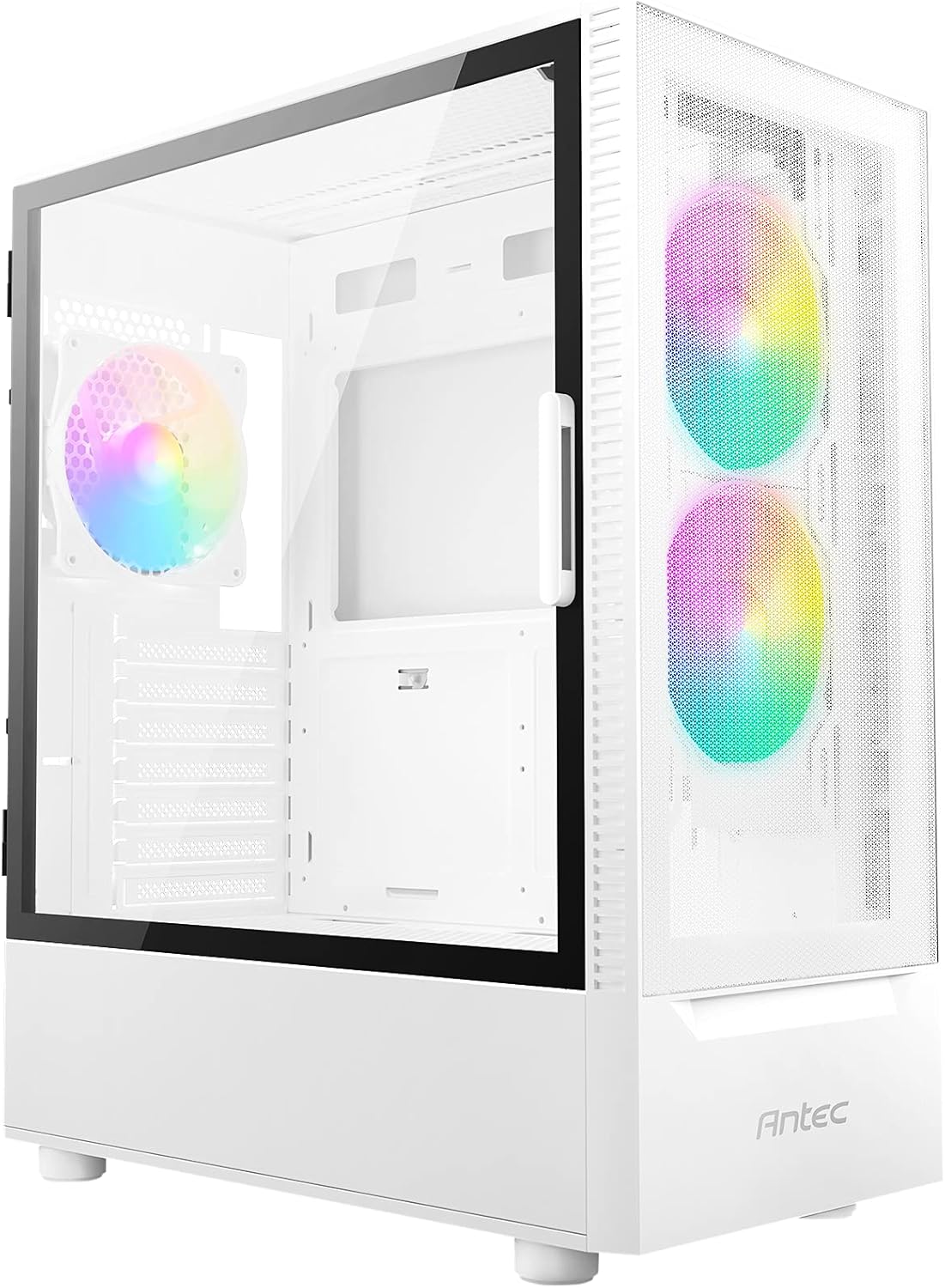 Black ATX Mid-Tower Case with Tempered Glass Side Panel and RGB Fans F272741