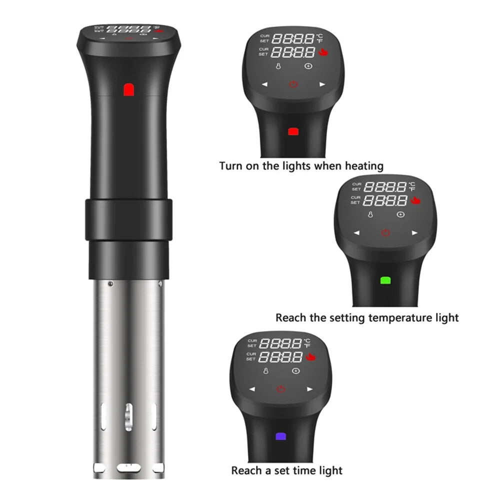 1100W Sous Vide Cooker Waterproof With Temperature Time Control Display G565094