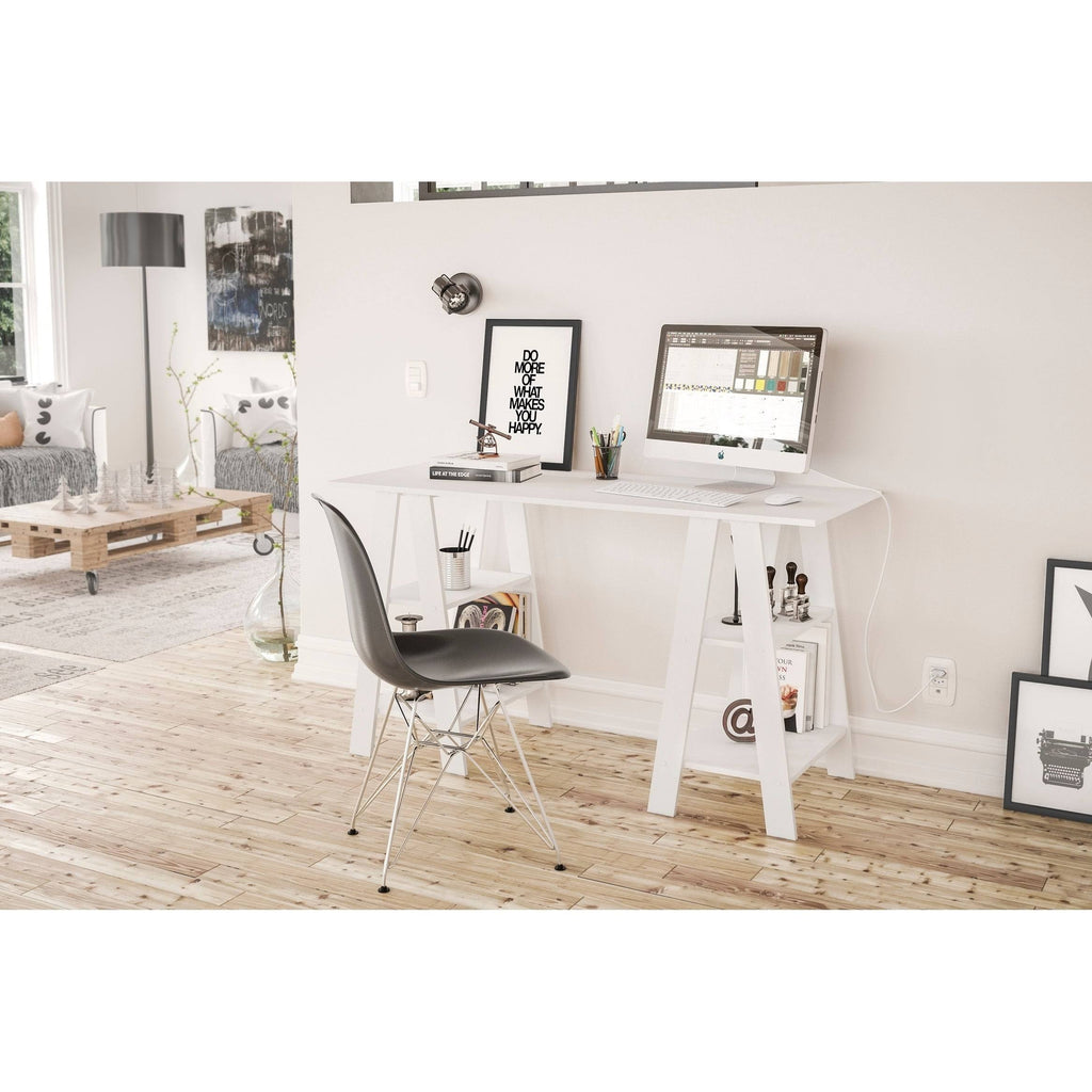 White Sawhorse Writing Desk H464117