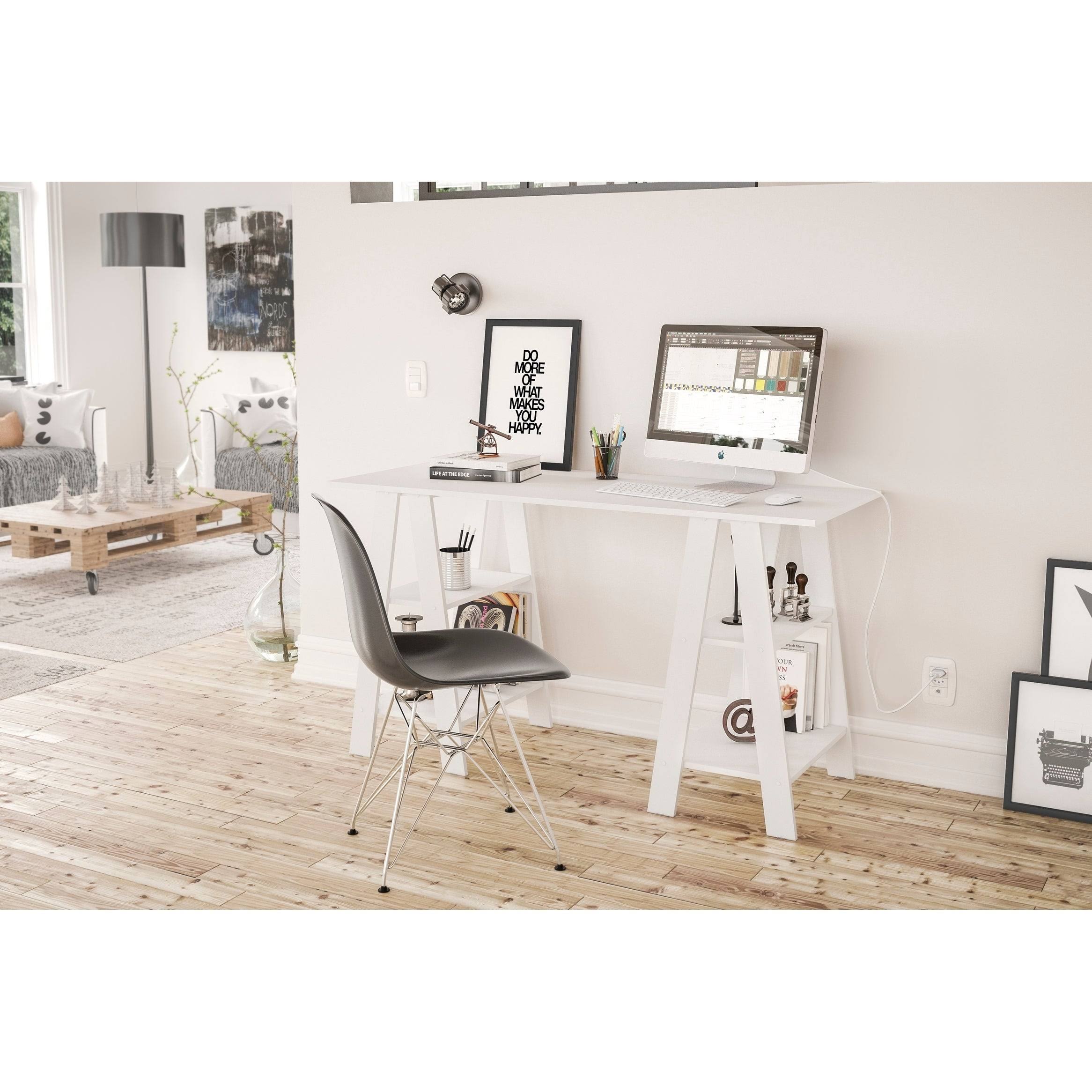 White Sawhorse Writing Desk H464117