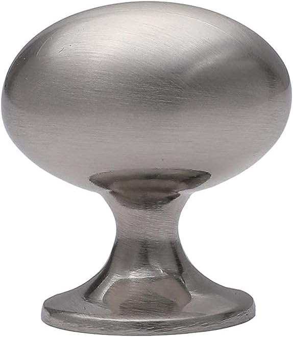Oval Mushroom Knob 36mm 10 Pack Brushed Satin Nickel J60007