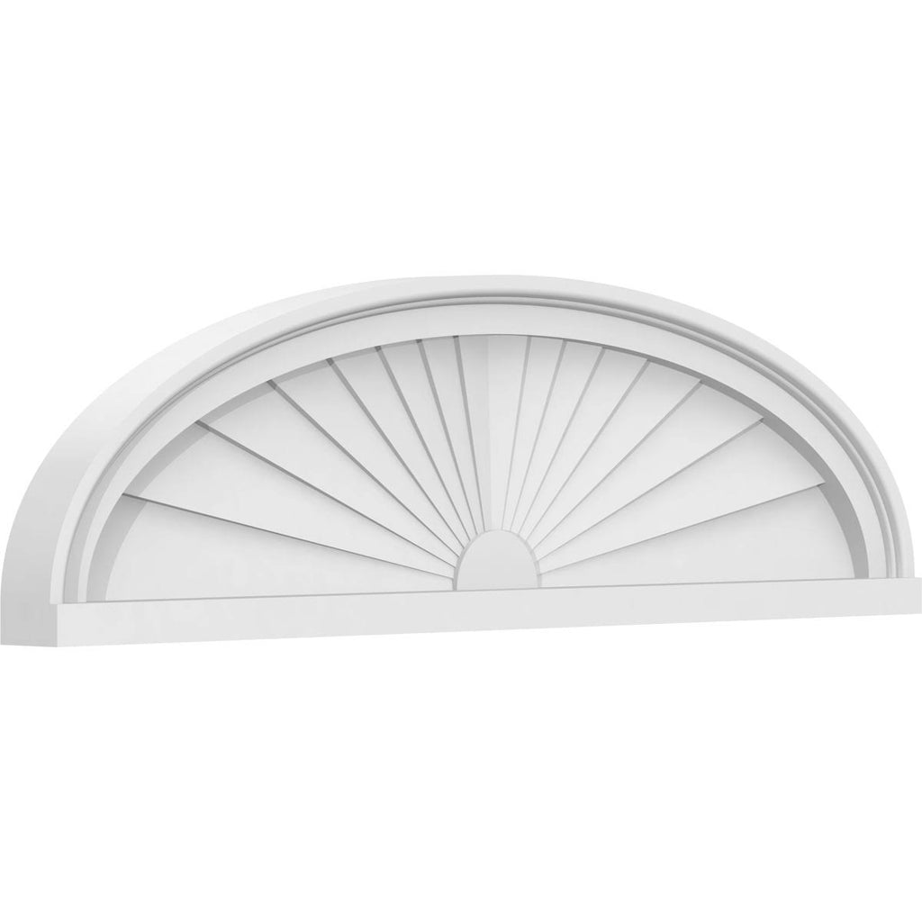 32x22W x 9x22H x 2x22P Elliptical Sunburst PVC Pediment W5649