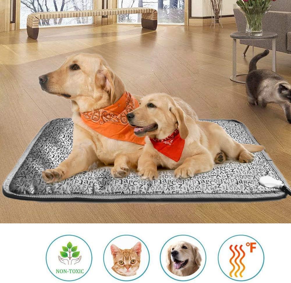 Pet Heating Pad for Cats Dogs, Waterproof Electric Heating Mat, Chew Resistant Steel Cord, 17.7 x 17.7, Pack of 2 M328318
