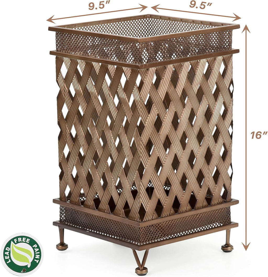 Antique Look Metal Umbrella Stand with Removable Drip Tray N97167