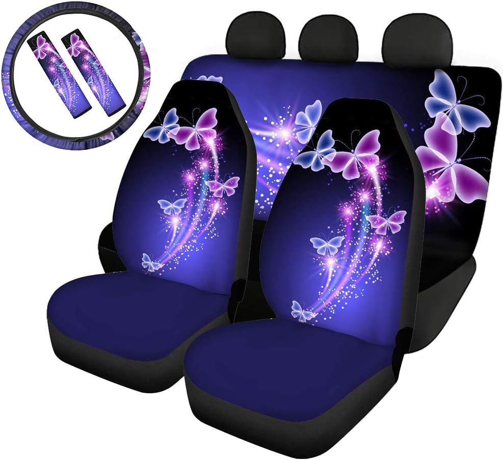 Pink Cow Print Universal Car Seat Covers Set U874