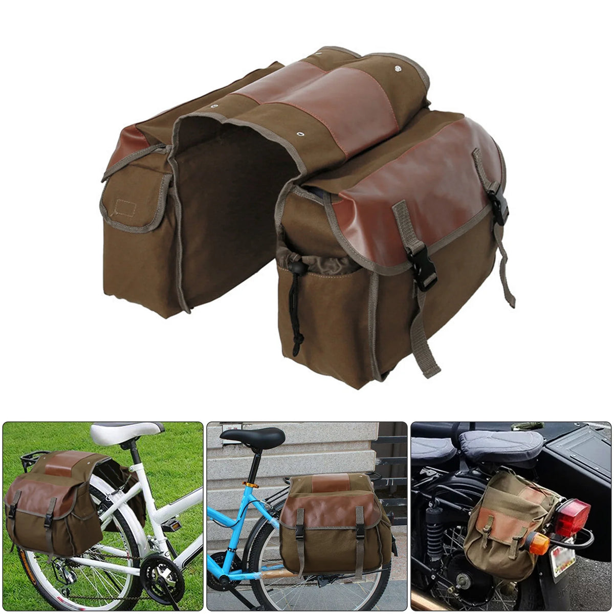 Waterproof Canvas Motorbike Saddle Bag Y410216