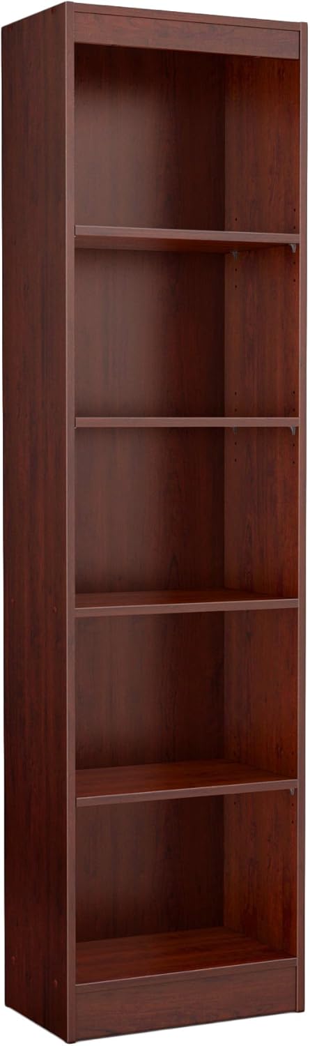 Pure Black 5-Shelf Narrow Bookcase A5156